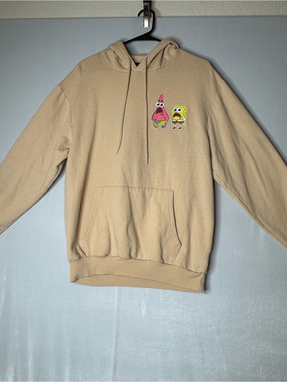 Nickelodeon Tan Crewneck Hoodie with SpongeBob & Patrick Patch